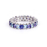 Solid 14K Gold Natural Tanzanite & Aquamarine Ring