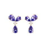 14K Gold Tanzanite Bunny Earrings with Sparkling Diamonds