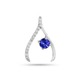 Blue Eye Tanzanite Charm in 14K Gold Pendant with Dazzling Diamonds