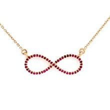 Load image into Gallery viewer, Ruby Infinity 14k Light Weight Gold Pendant