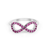 Pink Sapphire Infinity Ring in 14k White Gold