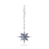 Hanging Star Green Sapphire & Diamond 14K Gold Pendant