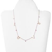 Load image into Gallery viewer, LOVE Light Weight Gold Necklace with Ruby &amp; Diamond