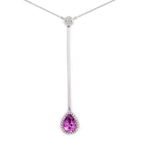 Pear Shaped Kunzite 14K Gold Pendulum Necklace