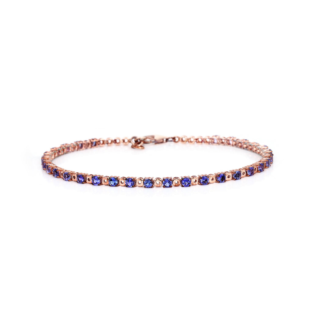 Eternity Bracelet with Tanzanite & 14k yellow Gold