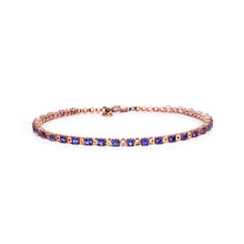 Load image into Gallery viewer, Eternity Bracelet with Tanzanite &amp; 14k yellow Gold