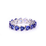 Trillion Tanzanite 14K White Gold Eternity Band