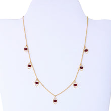 Load image into Gallery viewer, Ruby Evil Eye Charm Gold Necklace With Diamond Accent