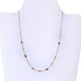 Multi Sapphire Light Weight Gold Chain Necklace With Diamonds