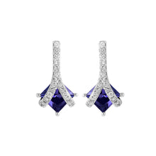 Load image into Gallery viewer, Mountain Mist Studs With Tanzanite &amp; Diamonds