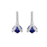 14K Gold Claw Earring With Tanzanite & Diamonds