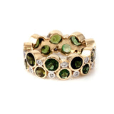 Tourmaline & Diamond 14K Gold Eternity Band