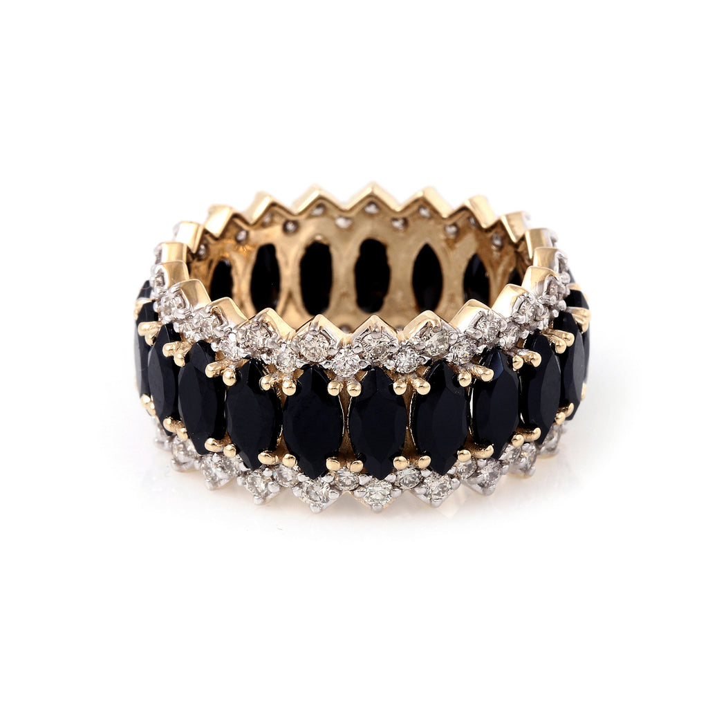 Black Beauty Eternity Band With Marquise Spinels & Pave Diamonds