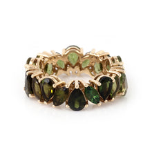 Load image into Gallery viewer, Green Tourmaline 14K Gold Eternity Band