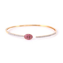 Load image into Gallery viewer, Snaky Rubies Gold Bracelet With Sparkling Diamonds