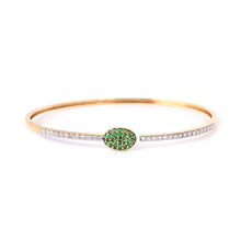 Load image into Gallery viewer, Green Cobra Gold Bracelet With Sparkling Diamonds &amp; Tsavorite