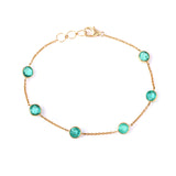 Circular Emeralds Minimal Chain Gold Bracelet