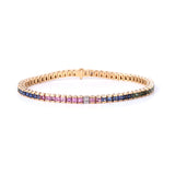 VIBGYOR Colors Multi Sapphire Tennis Bracelet WIth Dazzling Diamond