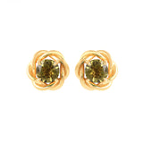 Twirling Peridot Earrings In 14K Yellow Gold