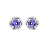 Solo Tanzanite 14K White Gold Twist Earrings