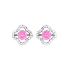 Load image into Gallery viewer, Flora Love Valentine Gold Earring with Pink Spinel &amp; Diamonds