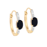 Black Onyx Hoop Magic With Diamonds in 14K Gold