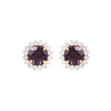 Load image into Gallery viewer, Luxurious Floral Lavender Spinel Statement Earrings With Diamonds