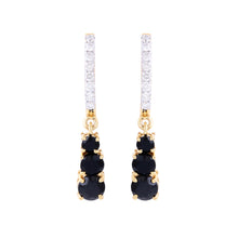 Load image into Gallery viewer, Black Onyx Drops 14K Gold Earring With Diamonds