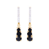 Black Onyx Drops 14K Gold Earring With Diamonds