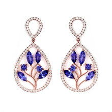 Load image into Gallery viewer, Nature&#39;s Inspired Gold Earring with Tanzanite &amp; Diamonds