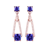 Tanzanite with Sparkling Diamonds  Dangler earrings