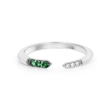 Minimalist Adjustable Tsavorite 14K White Gold Ring