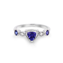 Load image into Gallery viewer, TRILLION TANZANITE 14K White Gold Ring